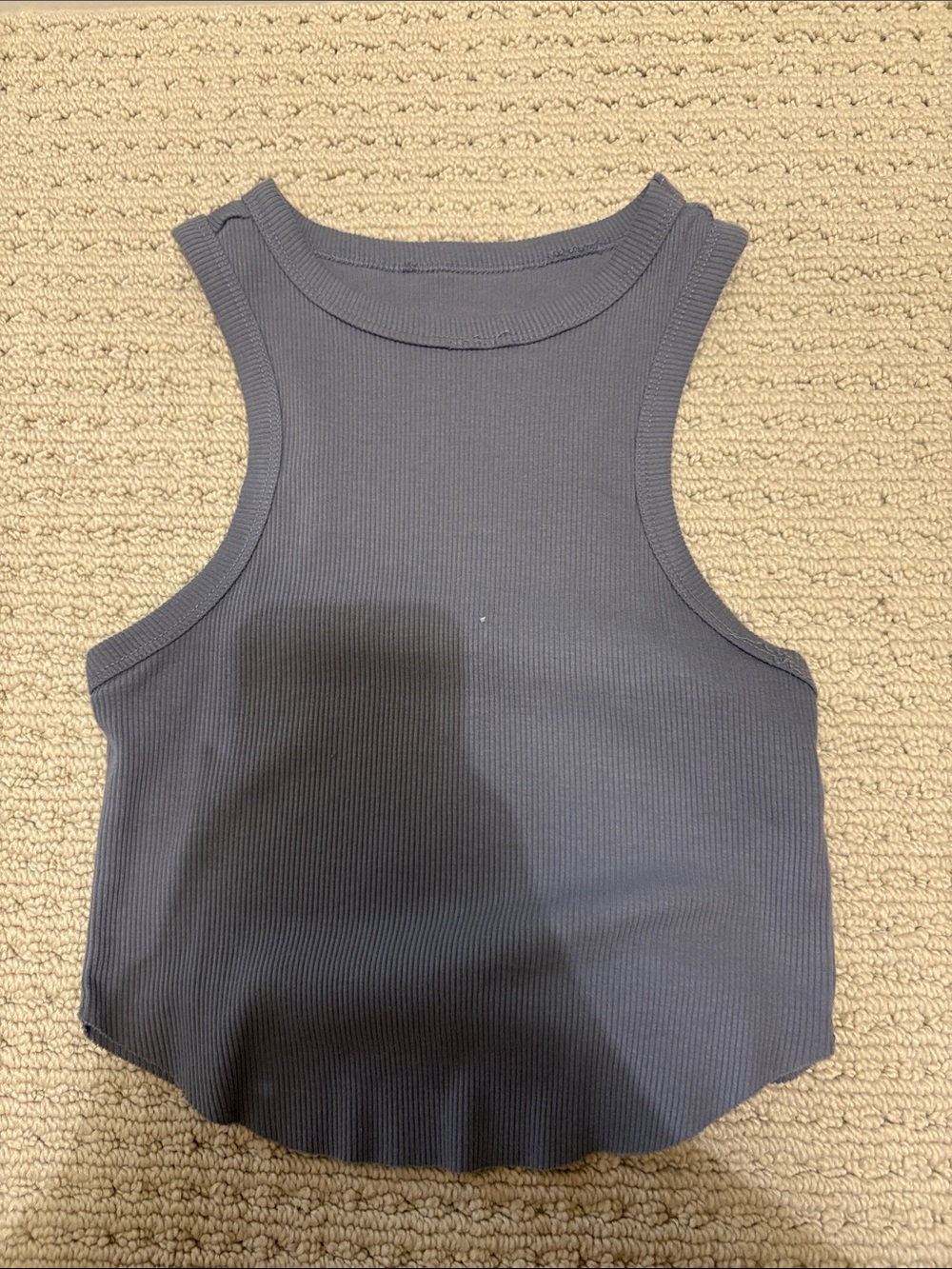Women's Ribbed Sleeveless Tank Top - Slate Gray